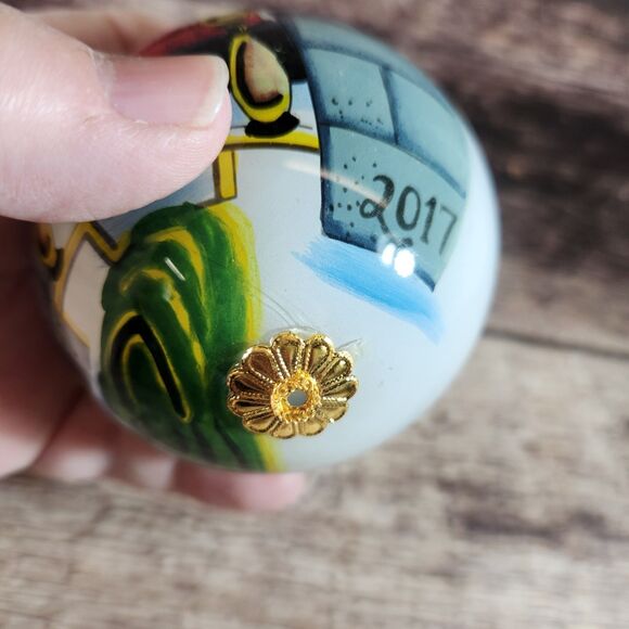 Cat Kitten Christmas Ornament Li Bien Reverse Hand Painted Pier 1 One 2017 w Box - Picture 9 of 14